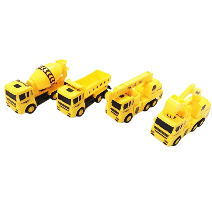 Đồ Chơi Mô Hình Xe - Xe Chở Rác, Xe Cứu Hỏa, Xe Công Trình, Màu Sắc Đa Dạng, Nhựa Cao Cấp