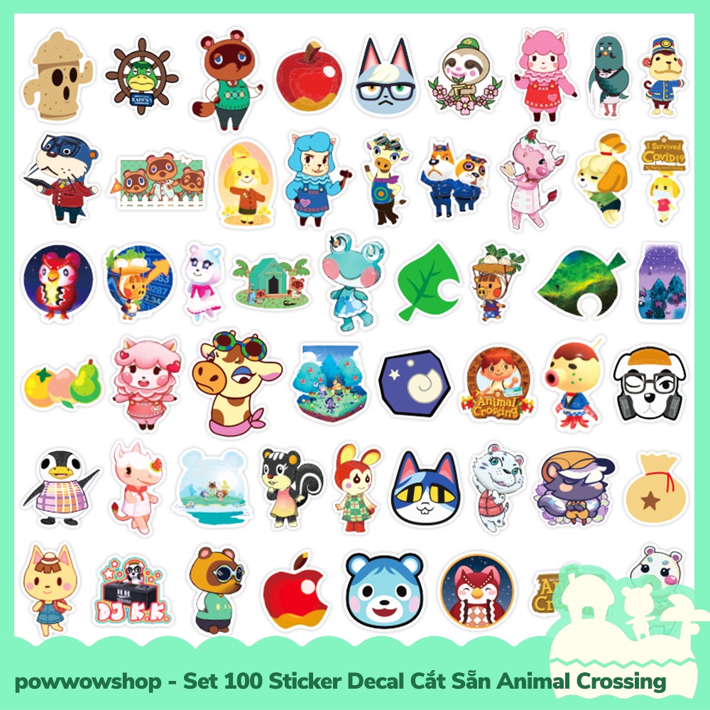 [Sẵn VN - Hỏa Tốc] Set 100 Sticker Mini Decal Dán Trang Trí Vật Dụng Mẫu Game Animal Crossing New Horizons Collectible