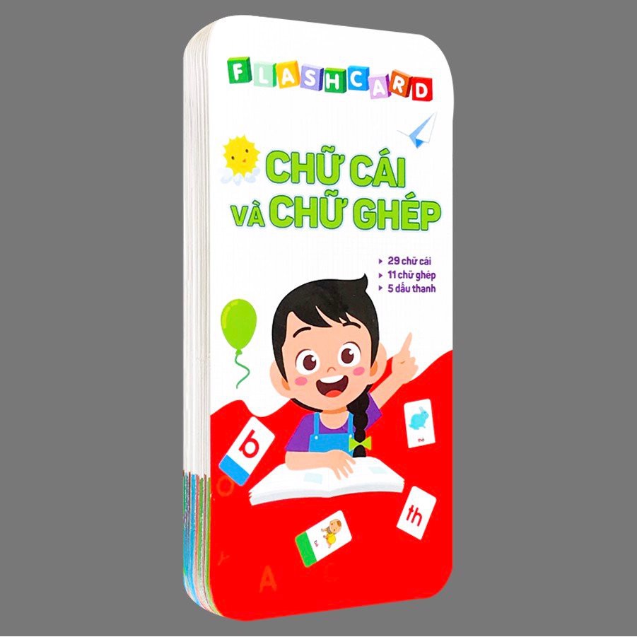 Flashcard - 42 Thẻ Chữ Cái Và Chữ Ghép Đánh Vần Tiếng Việt