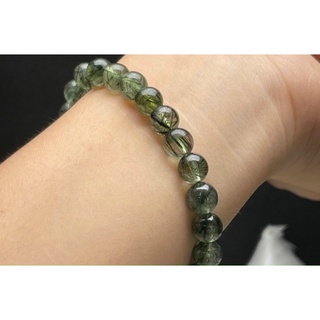 chuỗi thạch anh tóc xanh 6mm VIP