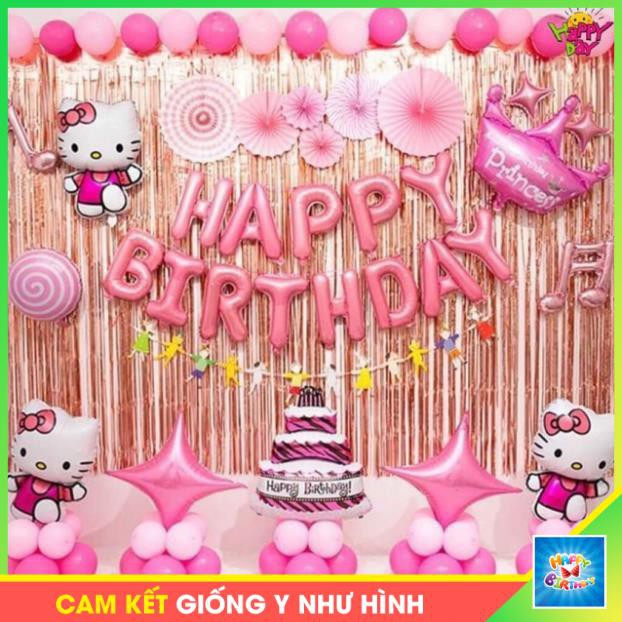 ( Kèm Rèm ) Set trang trí sinh nhật hello kitty cho bé gá #TrangTriSinhNhat
