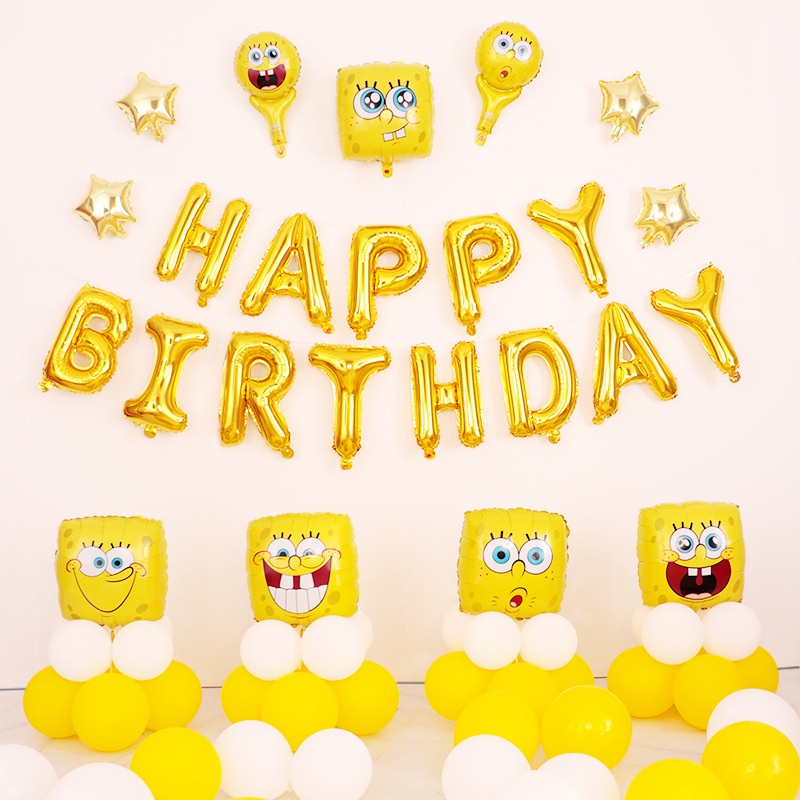 Bong Bóng Trang Trí Phòng Trẻ Em Hình Bọt Biển Hoạt Hình