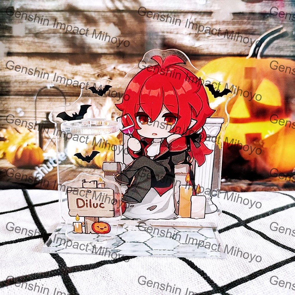 DILUC Standee nhân vật game Genshin Impact để bàn phiên bản HALLOWEEN