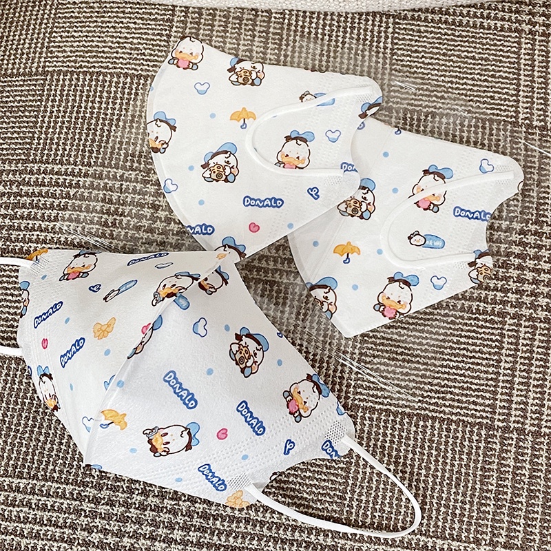 Set 10 khẩu trang 3D in hoạt hình màu ánh 5D chống bụi chống sương mù dành cho trẻ em