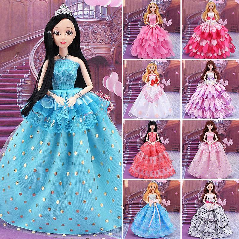 Búp Bê Barbie Kèm Đầm Công Chúa 30cm Cho Bé Gái