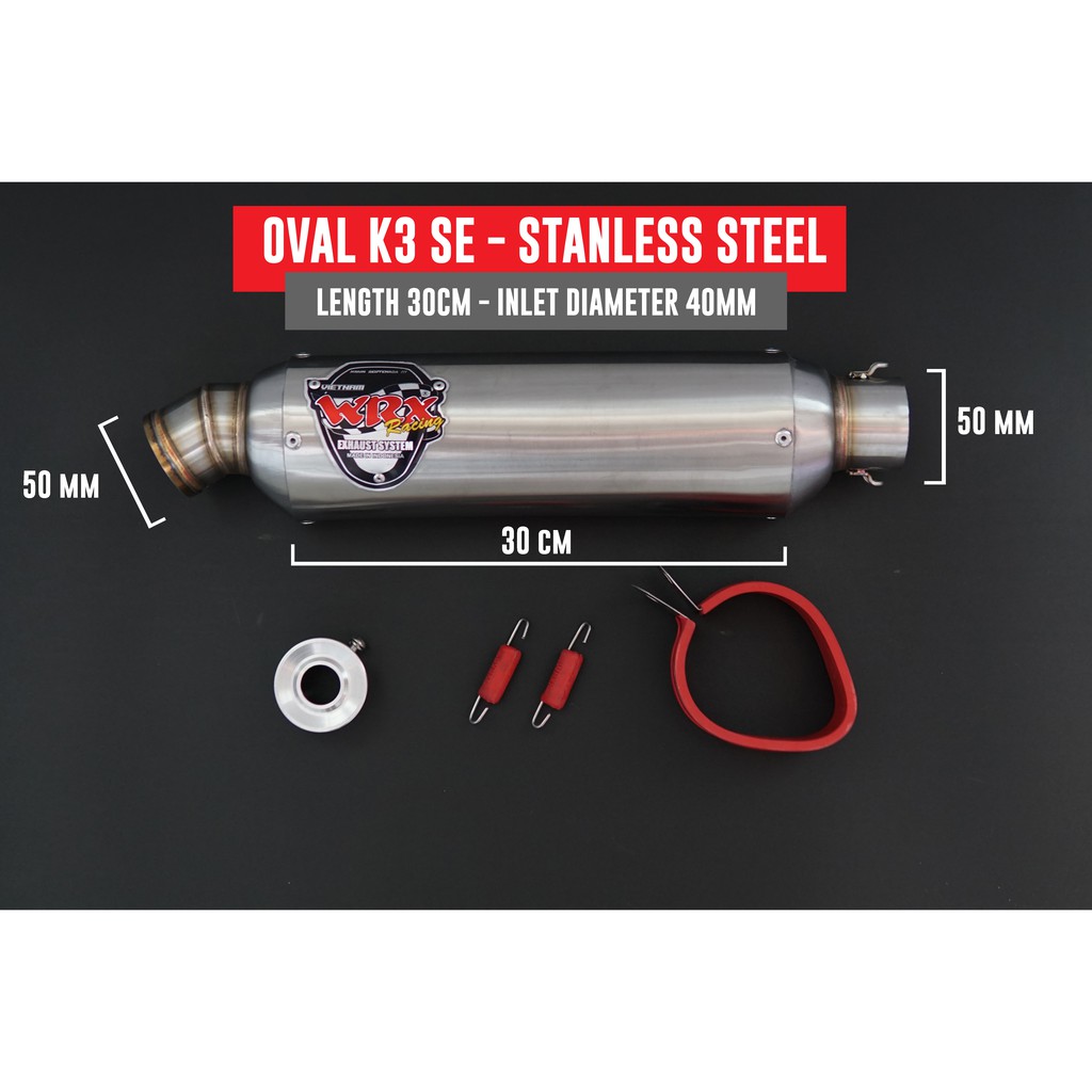 Lon pô WRX Oval K3 màu inox