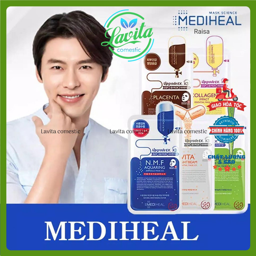  Mặt nạ trà xanh MEDIHEAL TEATREE/PLACENTA/VITA/COLLAGEN CARE SOLUTION ESSENTIAL MASK