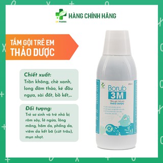Nước Tắm Bé Thảo Dược Borub 3M - 100% Thiên Nhiên, An Toàn,  Ngừa Rôm Sảy