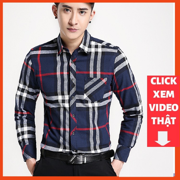 Sơ Mi Nam Kẻ Sọc Dài Tay Cotton Mẫu Bán Chạy Nhất 2019
