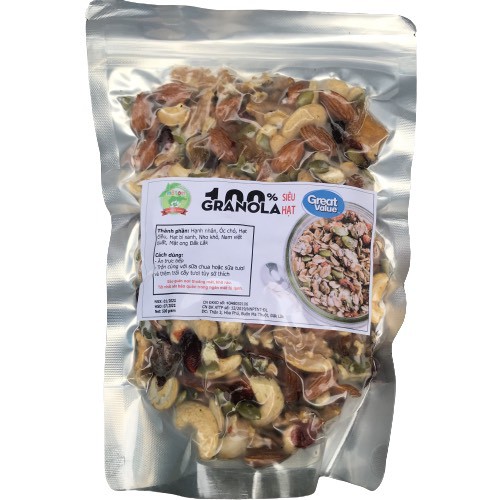 Granola Cao Cấp Nướng Mật Ong Siêu Ngon (500 gr) , ngủ cốc mix hạt