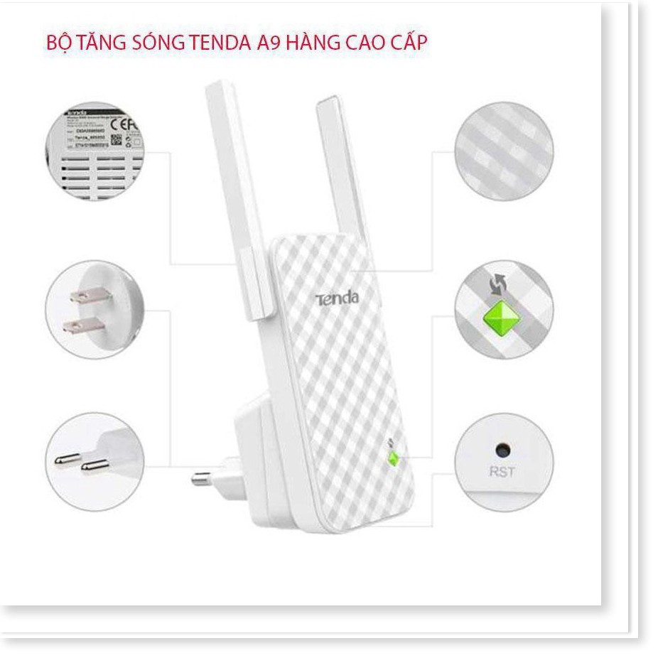 Bộ kích sóng wifi Repeater Tenda A9 300Mbps - Tăng sóng wifi cực mạnh - Bảo hành uy tín