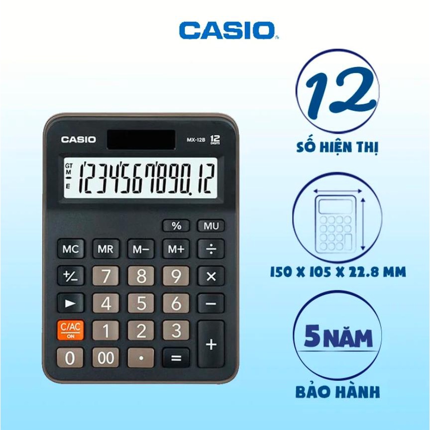Máy tính tiền Nhỏ Casio MX-12B Bảo hành 7 năm