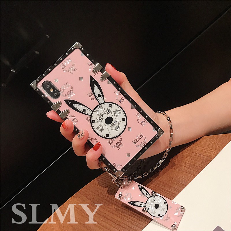Ốp Điện Thoại Hình Thỏ Hồng Sang Trọng Thời Trang Cho iPhone 11 12 13 14 Pro MAX 6 6S 7 Plus 8 Plus XR XS MAX