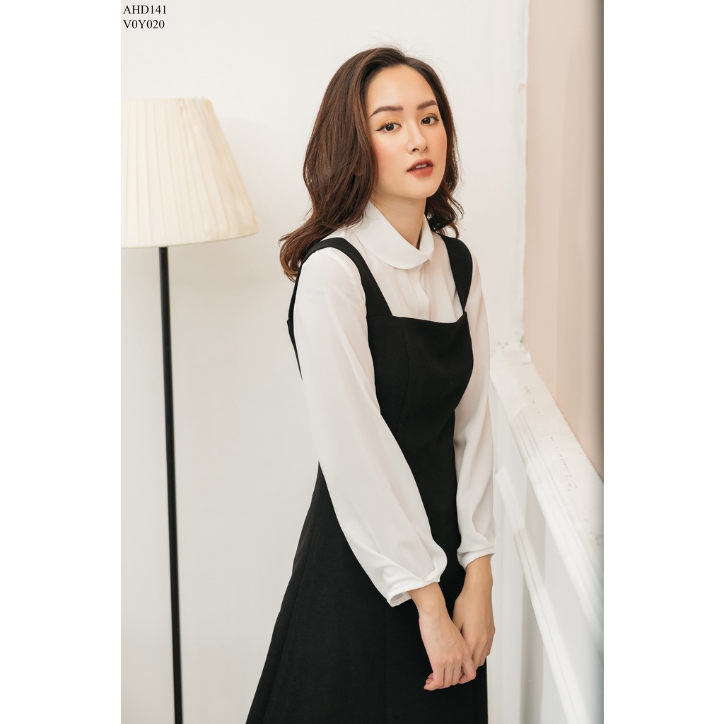 Áo sơ mi basic cổ sen ly tay TIINSTORE AHD141
