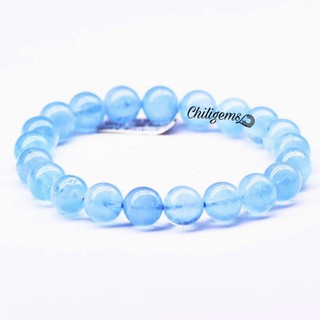 Vòng đá aquamarine mệnh thuỷ + mộc