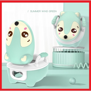 🍁 Bộ em bé đi vệ sinh chống trơn trượt có tay vịn, bô hình thú em bé