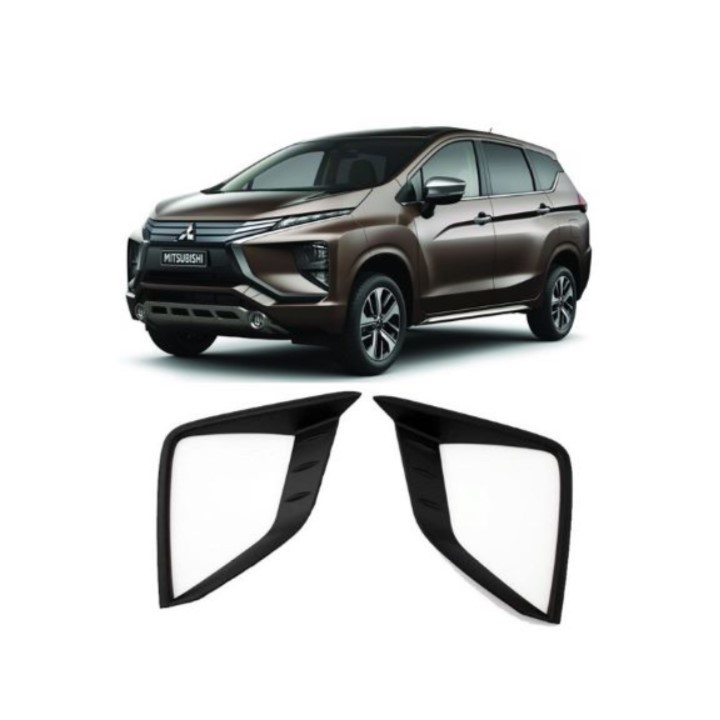 BỘ ỐP TRANG TRÍ VIỀN ĐÈN TRƯỚC MẪU ĐEN DÀNH CHO XE MITSUBISHI XPANDER 2018-2019