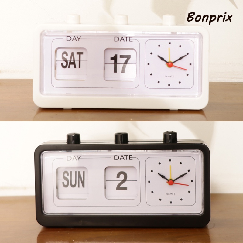 Đồng Hồ Lật Phong Cách Cổ Điển Hiển Thị Ngày Giờ Kỹ Thuật Số Màu Trắng