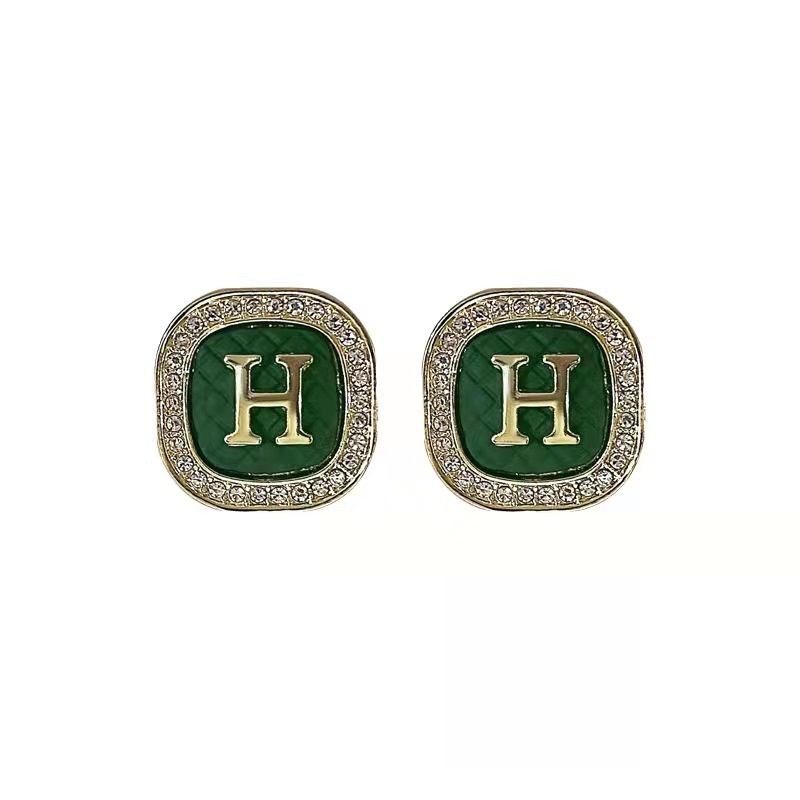 Khuyên Tai Hình Vuông Chữ H Phong Cách Retro 2022