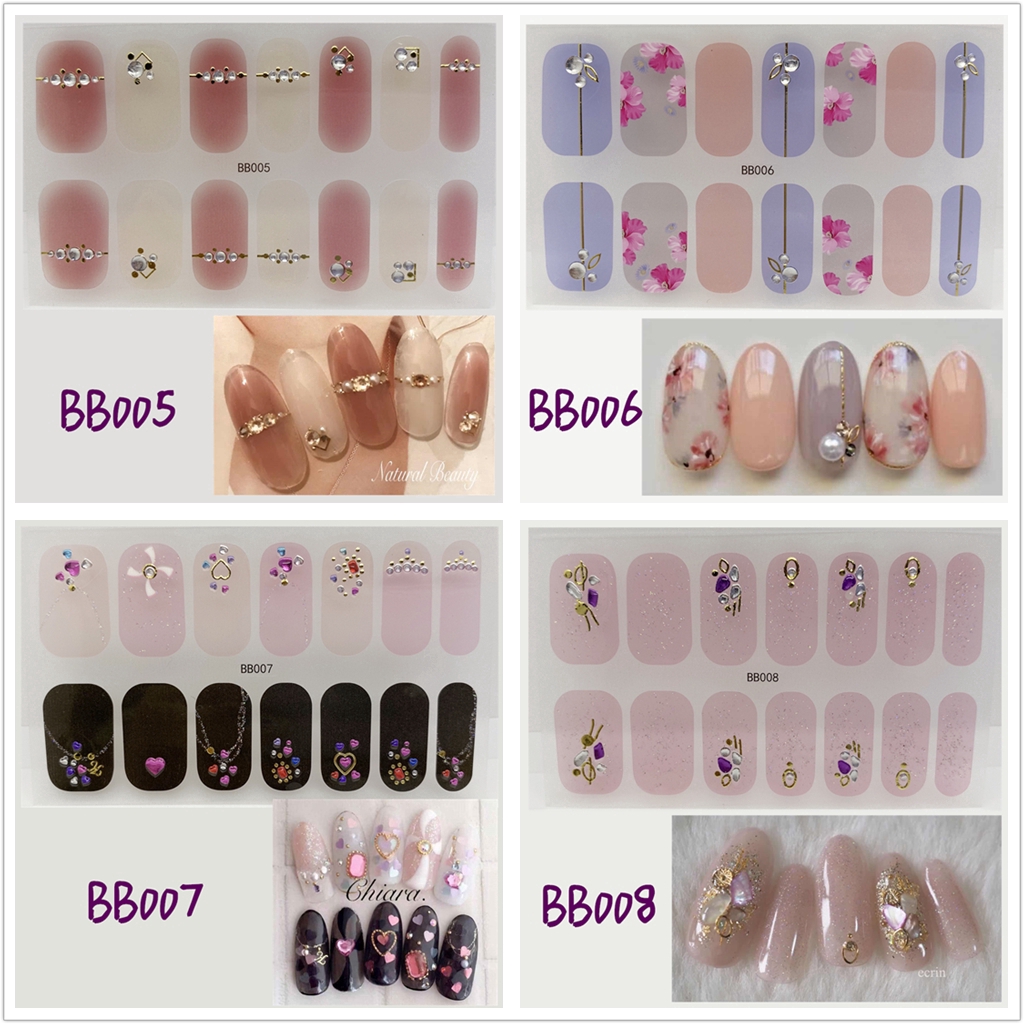 [Hàng mới về] Phụ kiện miếng dán trang trí móng tay nghệ thuật 3D Bb001-018