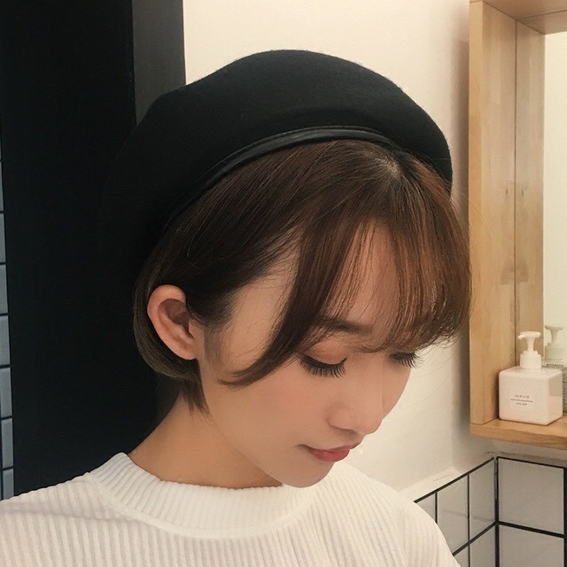 [ Sẵn ] MŨ NỒI BERET NỮ, NÓN NỒI MŨ ULZZANG NÓN BERET DẠ MŨ BERET VIỀN DA CÓ DÂY NỚI CHỈNH
