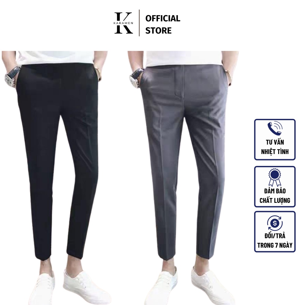 Quần Tây Âu Nam Trơn Dáng Ôm Vải Co Giãn Chất Mịn Kiểu Dáng Ôm Body Hàn Quốc KARAMAN