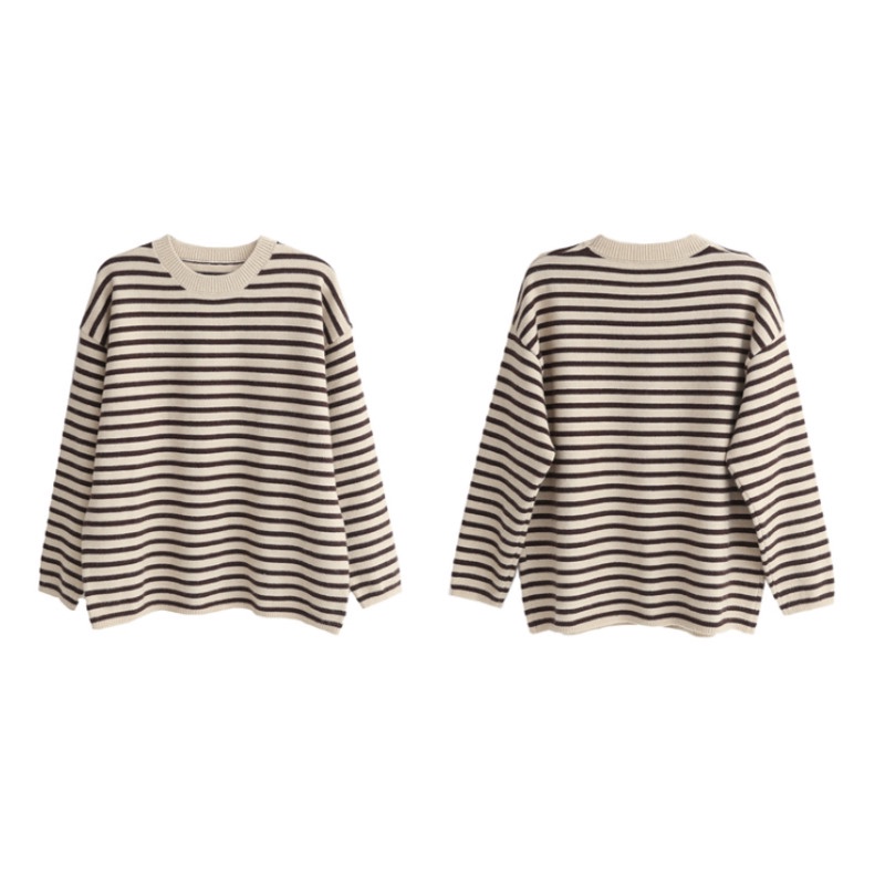 Áo sweater tay dài cổ tròn dáng rộng thời trang cá tính
