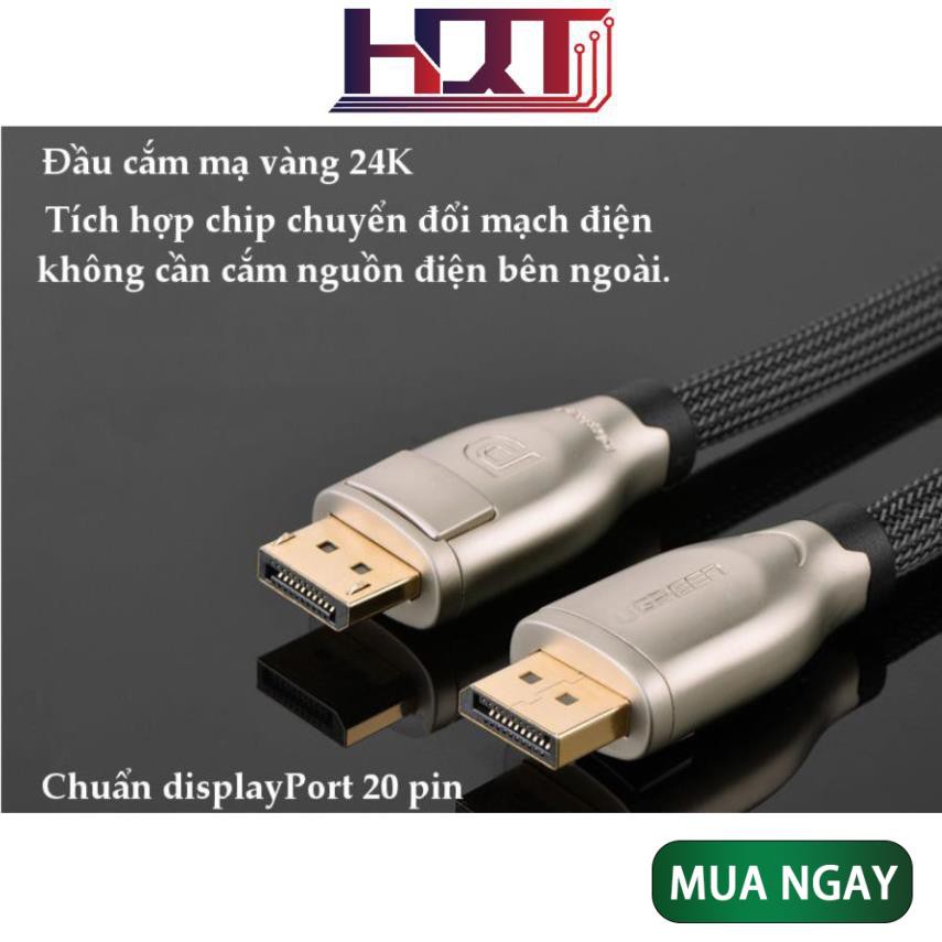 Dây cáp DisplayPort 1.2 hỗ trợ 3D, 4Kx2K 60Hz dài từ 1-10m UGREEN DP107