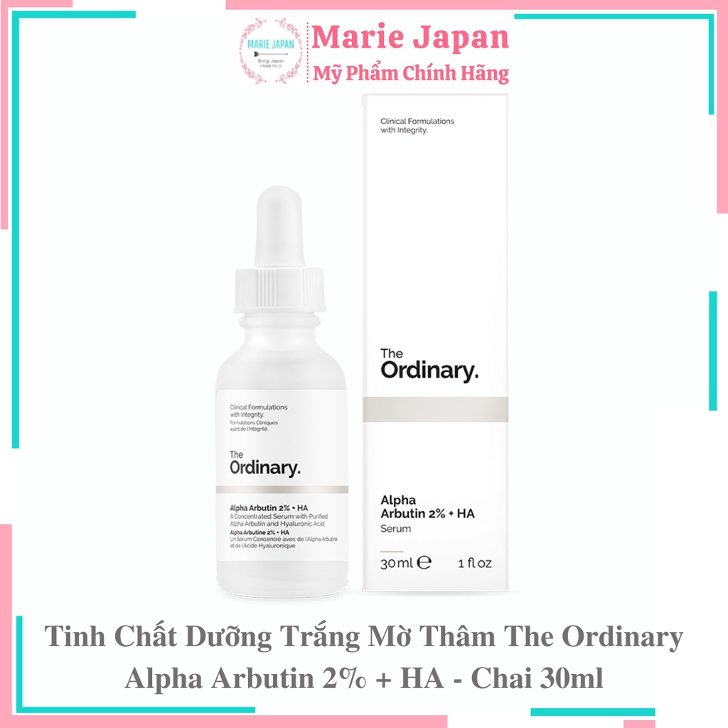 Serum The Ordinary Alpha Arbutin 2% + HA Dưỡng Trắng Mờ Thâm - Chai 30ml