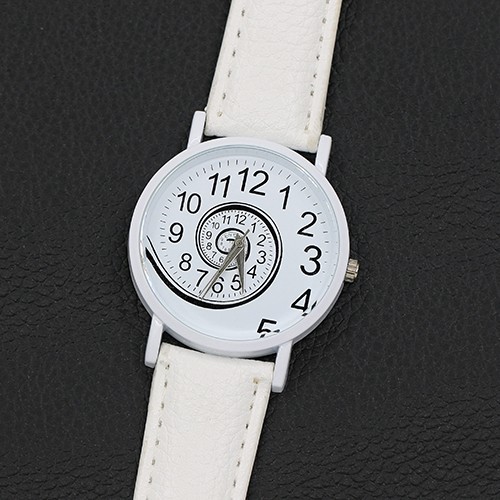 Đồng hồ dây giả da họa tiết ốc sên độc đáo cho nữ