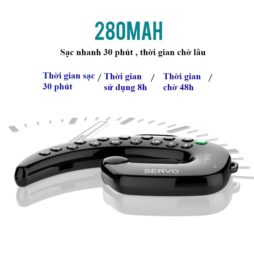 Tai nghe Bluetooth SERVO - Điện thoại mini - Thiết kế tích hợp điện thoại di động nhỏ thông minh - pin sử dụng 8h | BigBuy360 - bigbuy360.vn