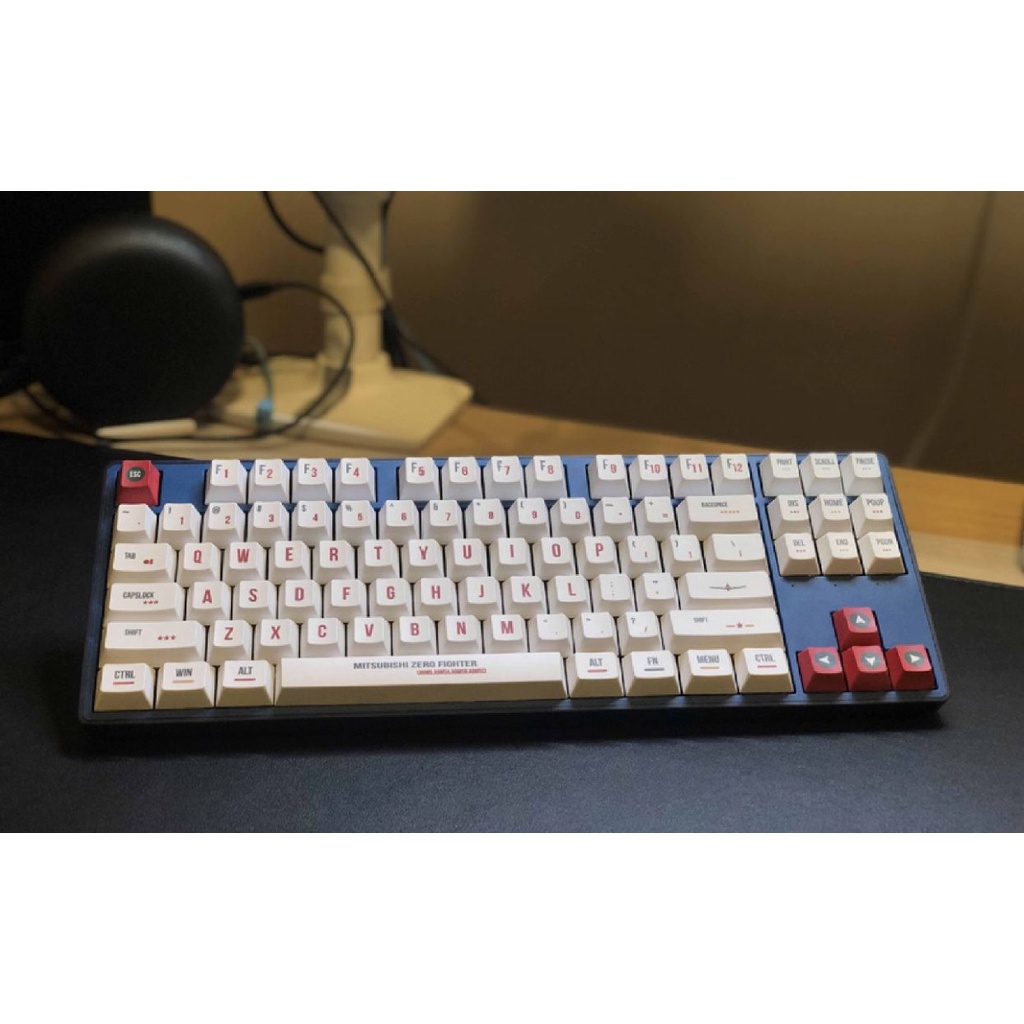 Bộ nút keycap PBT Cherry profile Zero Fighter 61 60 68 80 84 87 128