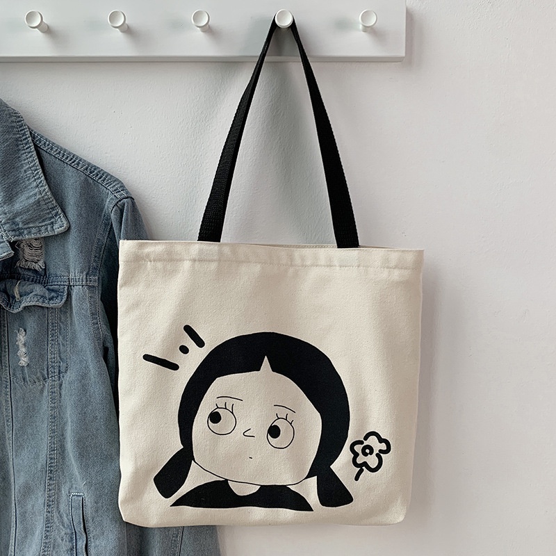 Túi Xách Canvas Cỡ Lớn Thiết Kế Đơn Giản Dễ Thương
