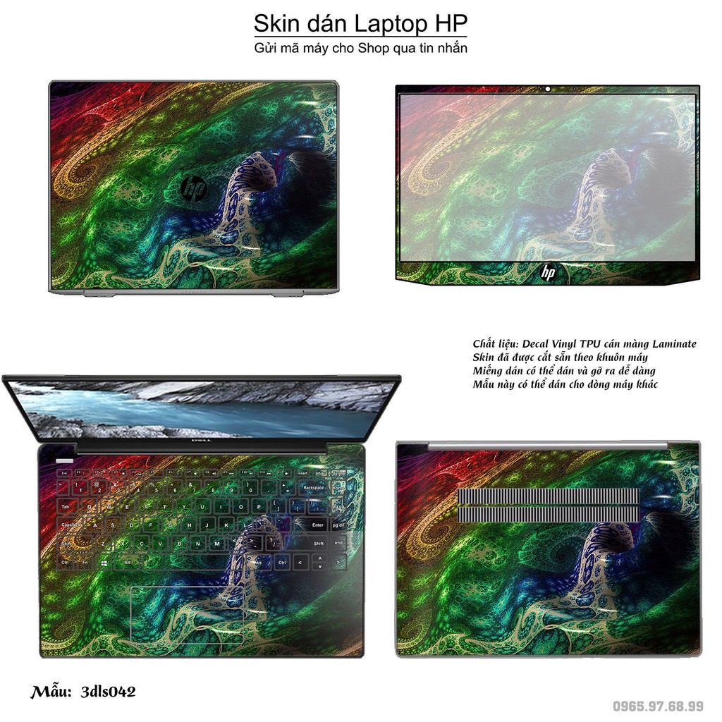 Skin dán Laptop HP in hình 3D họa tiết (inbox mã máy cho Shop)