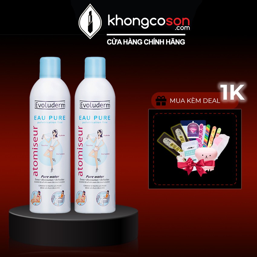 Xịt Khoáng Dưỡng Da Cấp Ẩm Evoluderm Atomiseur Eau Pure 400ml và 150ml - Khongcoson