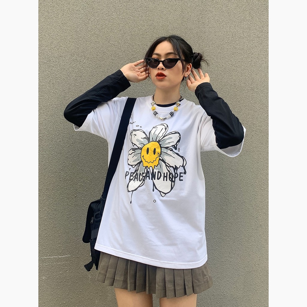 Áo thun unisex phom rộng tay lỡ Thời trang Eden