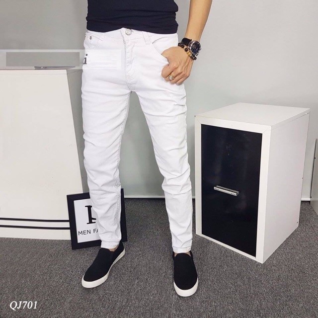 Quần jean nam cao cấp trắng trơn 25 tcs | BigBuy360 - bigbuy360.vn