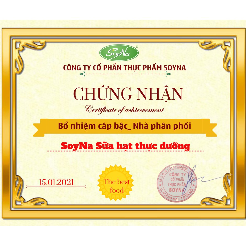 Sữa Hạt Chay SoyNa Dành Cho Người Ăn Chay hộp 800g