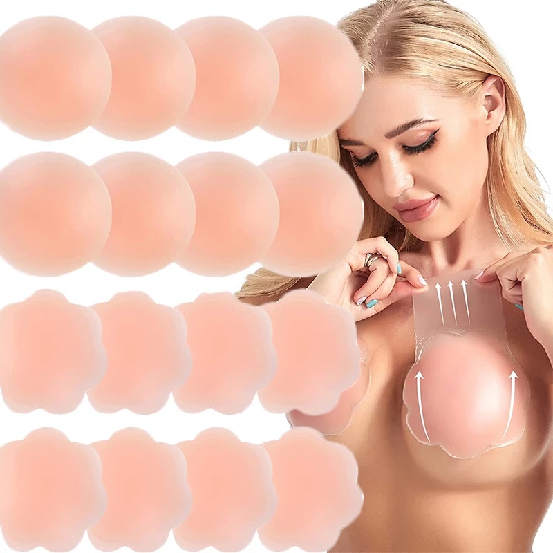 1 Cặp Miếng Dán Nhũ Hoa Hình Trái Tim Vô Hình Bằng Gel Silica Tự Dính Chống Bức Xạ Có Thể Tái Sử Dụng Chất Lượng Cao Cho Nữ