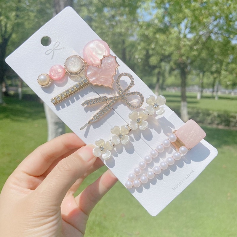 Set kẹp tóc sang chảnh phong cách hàn quốc đính đá