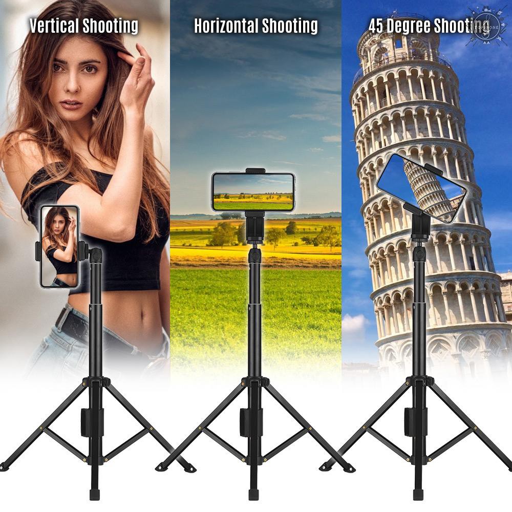 ♥TO♥ Dual Smartphone Live Streaming Tabletop Tripod  Aluminum Alloy 5-Section Selfie Stick with Phone Remote Controller