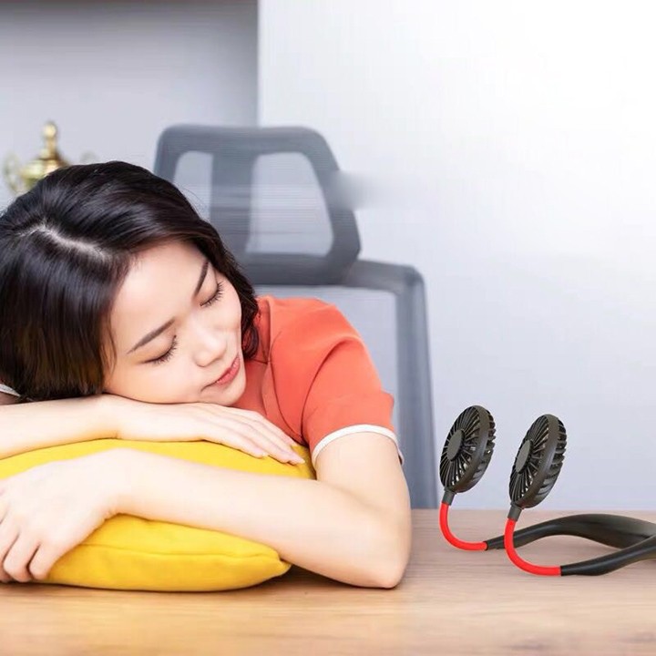 Quạt đeo cổ mini tích điện siêu tiện lợi