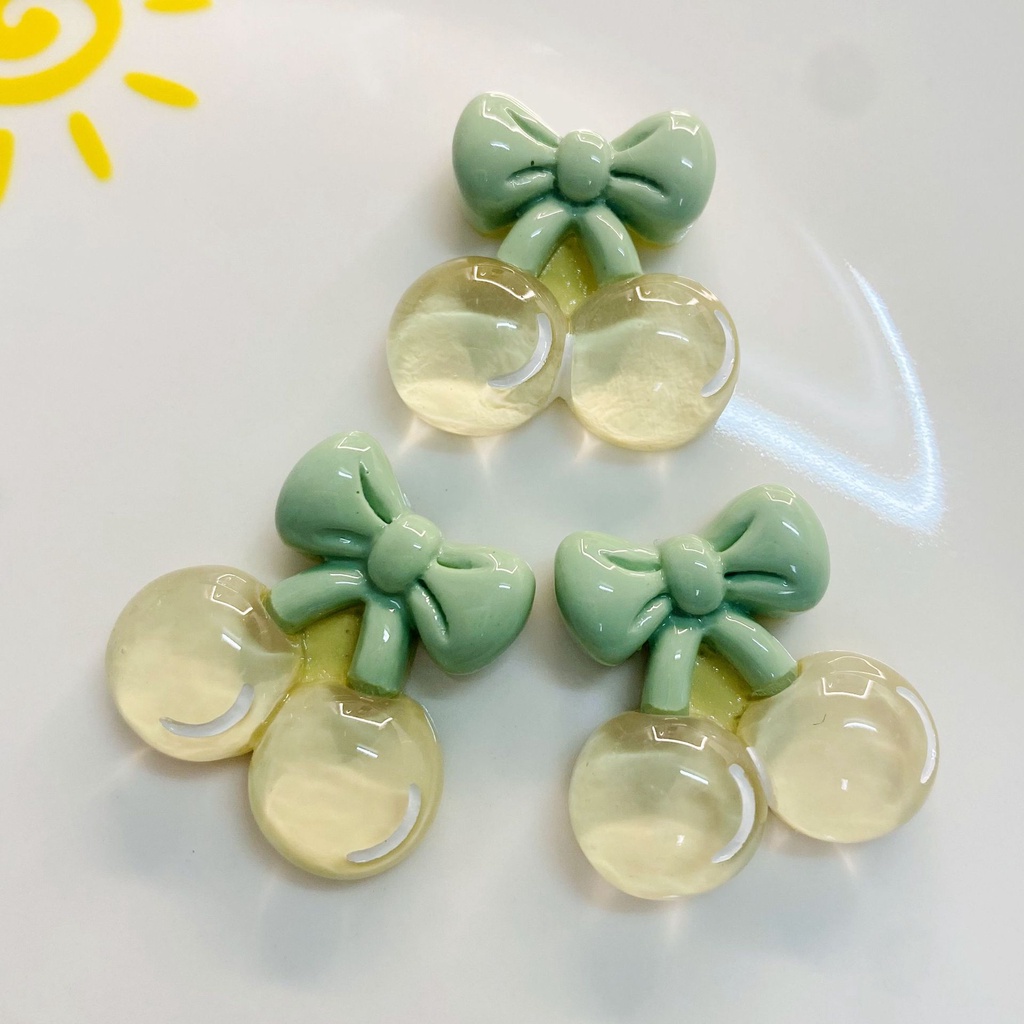 Bộ 10 Nơ Nhựa Trong Suốt 3D Dán Trang Trí Bình Nước/Kẹp Tóc/Điện Thoại DIY