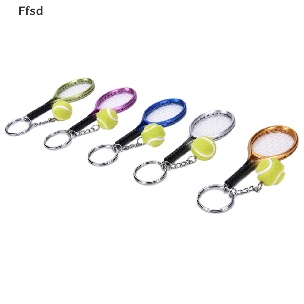 Móc Khóa Hình Vợt Tennis 3D Bằng Kim Loại Thời Trang