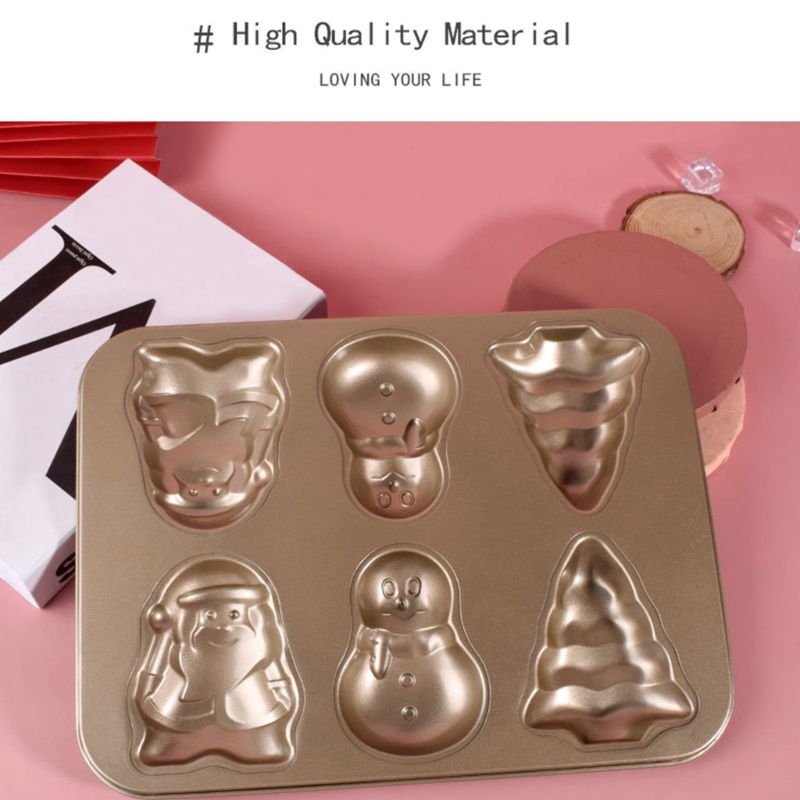 Khuôn Nướng Bánh Muffin Chống Dính Bằng Thép Carbon Phong Cách Giáng Sinh
