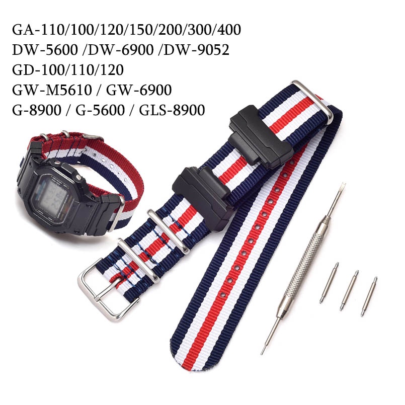 Dây Đeo Nylon Cho Đồng Hồ Casio G-Shock GA-110/100/120/150/200/400 GD-100/110 DW-5600 GW-6900 GLS-8900