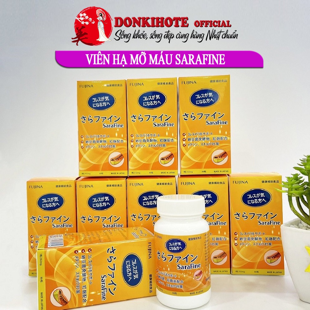 Mỡ máu, giảm mỡ máu Sarafine Nhật Bản 80 viên