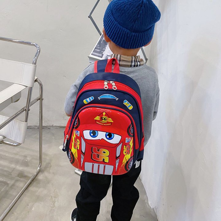 Balo mẫu giáo cho bé trai hình ô tô, hình nhện BALO-520