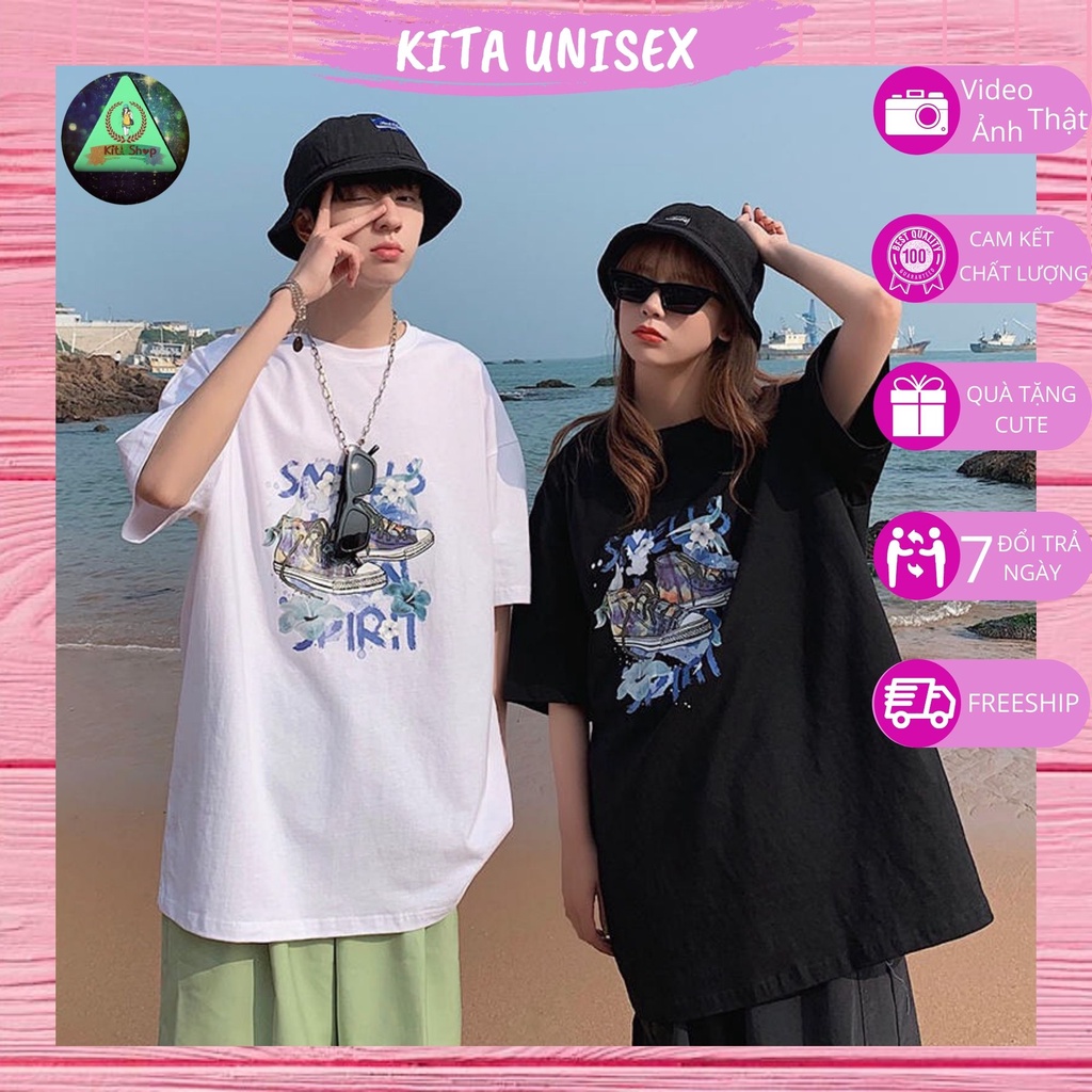 Áo Phông Nữ Nam Tay Lỡ Form Rộng Mềm Mịn Mát Freeship Kita Unisex - Show Couple [Ảnh/Video Thật - Freesize - Quà tặng]