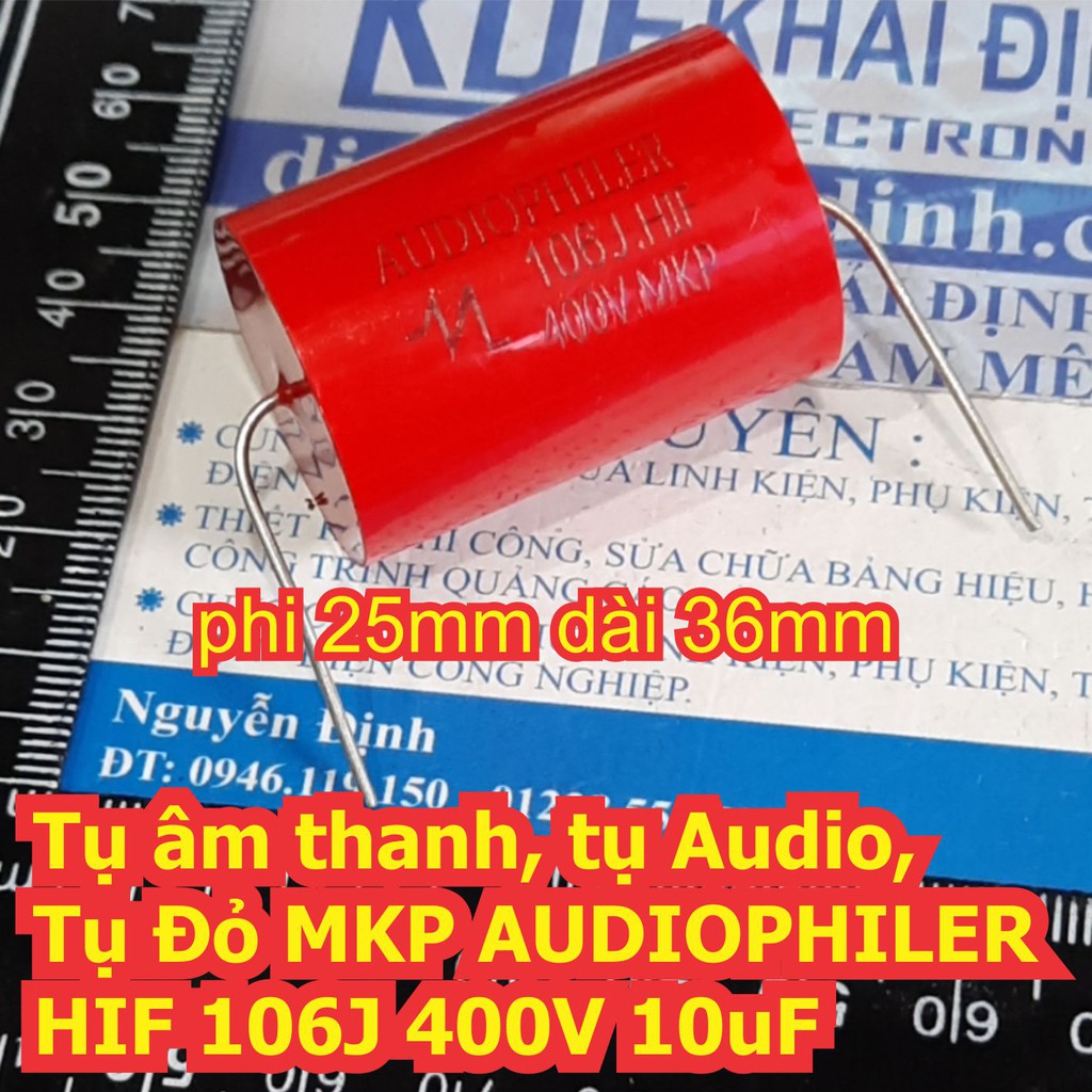 Tụ âm thanh, tụ Audio, Tụ Đỏ MKP AUDIOPHILER HIF 106J 400V 10uF kde7654